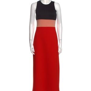 Proenza Schouler Black and Red Colorblock Dress